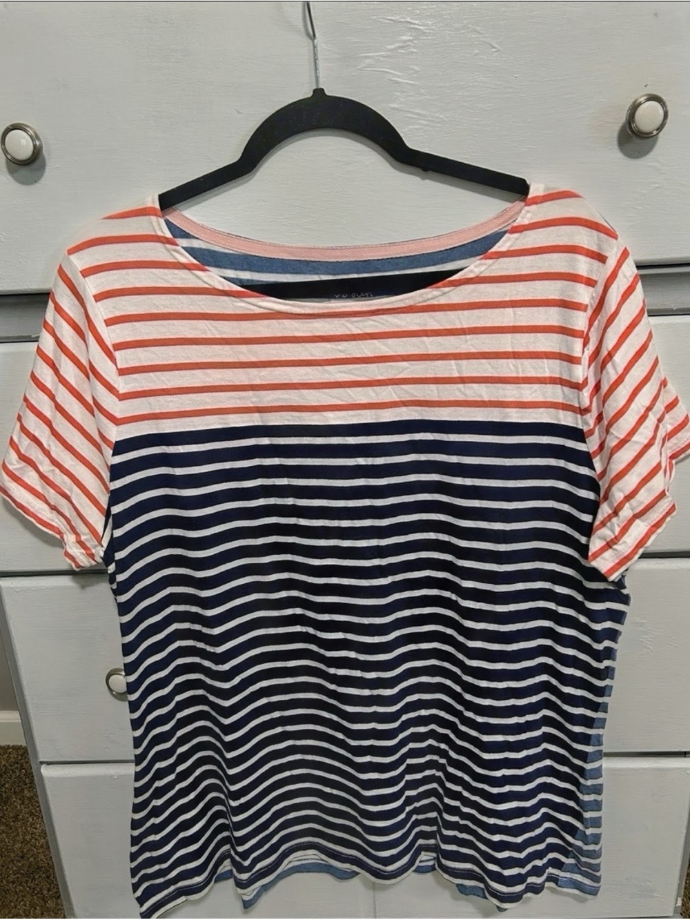 Women’s Boden Breton Striped Short Sleeve Tee Shirt Size Large